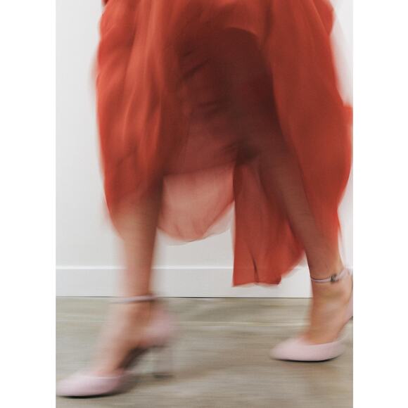 ZARA Almond-Shaped Toe Leather Heels NWT Pink Size 10 - Picture 7 of 15